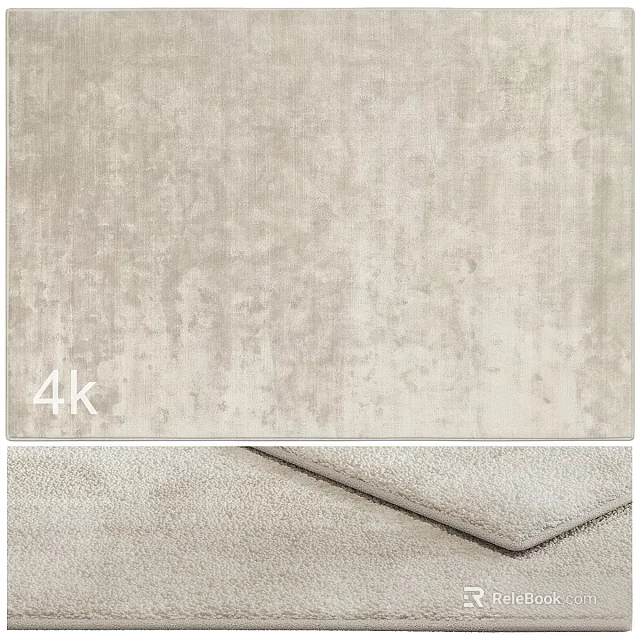 High Quality Soft Plush Beige Square Rug Ideal for Modern Living Room Decor 3d model 