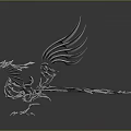 Futuristic Metallic Mechanical Silver Game Movie Character With Intricate Sharp Wings And Claws