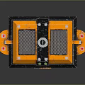 Yellow Black Building Model With Windows Door FREE Sign And Green Lights