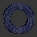 Intricate Purple Ring Structure With Hollow Geometric Patterns And Ornate Design