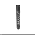 Gray Cylindrical Component With Central Grid Structure And Top Bottom Covers