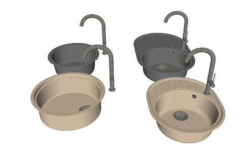 Modern dish washing basin sink 3d model