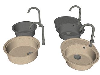 Modern dish washing basin sink 3d model