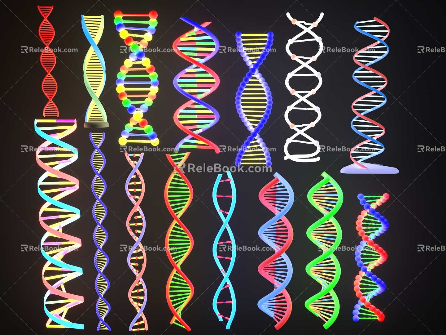 DNA DNA Sequence Cell Gene Technology Light Geometry Shape Geometry Luminescent Decoration Night Scene Decoration 3d model