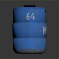 Stacked Blue Plastic Barrels With WALL Text And Solid Exterior Design