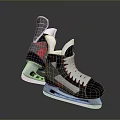 Modern Black White Red Ice Skates With Comfortable Boot Laces And Sharp Blade Design 3d model