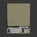 Vintage Desktop Computer With Beige Case Keyboard And Front Panel Drives 3d model