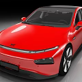 Red Sporty Modern Car With Sleek Aerodynamic Body And Stylish Front Design