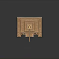 Cartoon Style Ancient Pyramid Scene With Grand Staircase Golden Decorations And Flanking Pillars