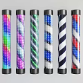 Cylindrical Light Fixture Set With Colorful Spiral And Stripe Patterns 3d model