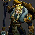 Armored Mythical Warriors and Fire Elemental Creatures With Golden Armor and Flaming Weapons