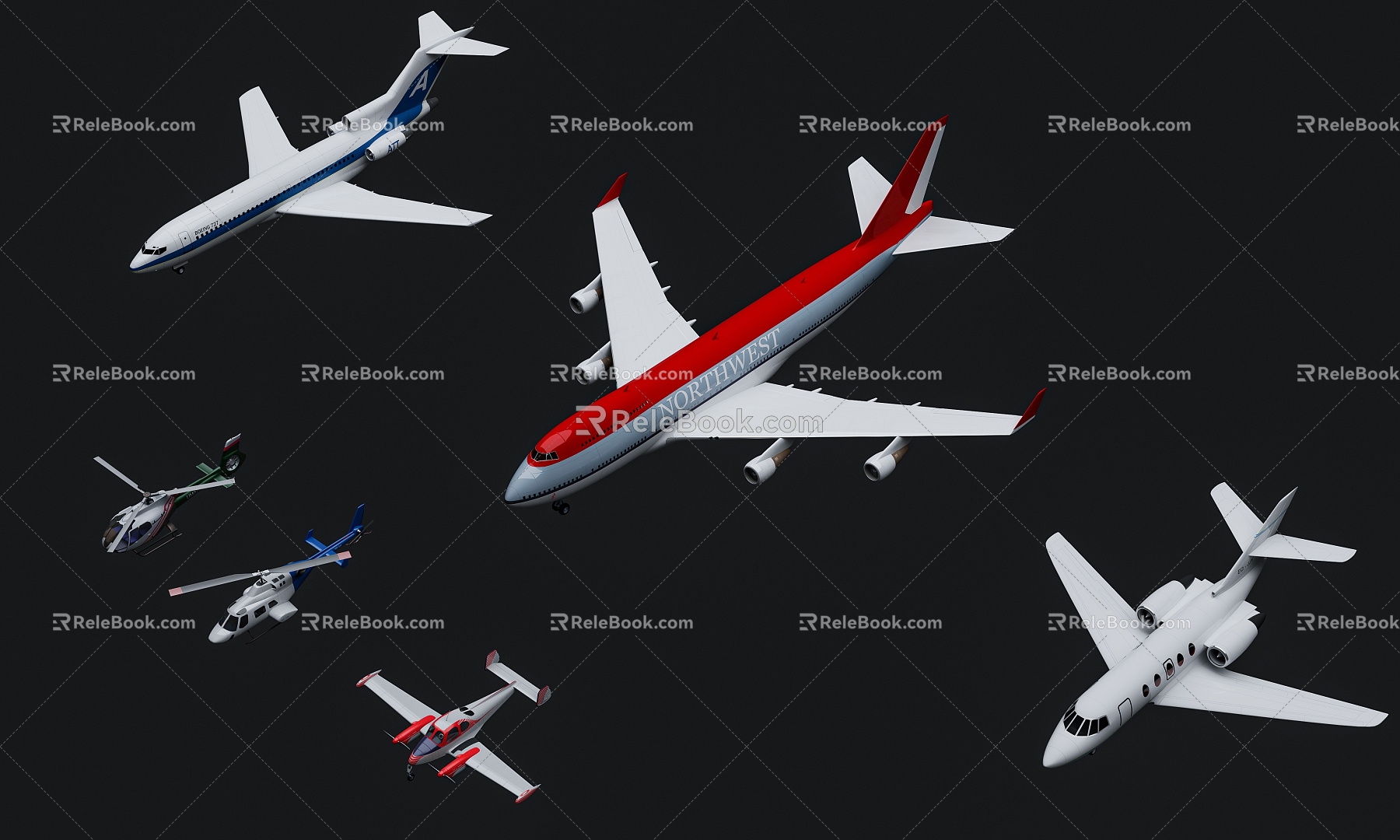 High quality airliner helicopter 3d model