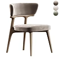 Modern Accent Chair With Light Beige Fabric Seat And Wooden Legs Design