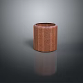 Wooden Cylindrical Storage Container For Daily Use With Patterned Surface And Smooth Finish 3d model