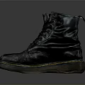 Classic Black Leather Boots With Yellow Stitched Sole And Lace Up Design For Daily Use