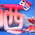 Eye Catching Photo Spot With Giant Chinese Characters Red Umbrellas And Deck Chairs