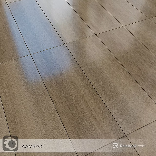 Polished Natural Wooden Floor With Smooth Surface And Light Brown Finish 3d model 