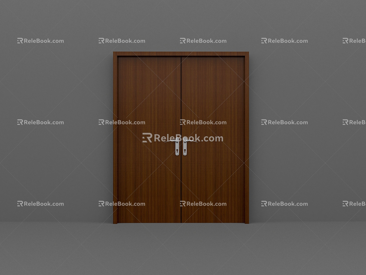 New Chinese Style Double Door Hotel Meeting Room Double Door Wooden Door Restaurant Room 3d model