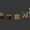 Modern Minimalist Wooden And Stone Block Objects Arranged In Geometric Shapes For Decorative Design