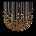 Modern Chandelier With Irregular Gold And White Pendants For Contemporary Decor