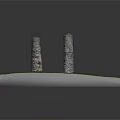 Ancient Stone Pillars Standing On Green Grassy Field With Weathered Texture 3d model