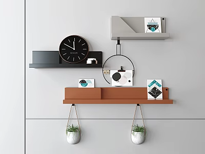 Modern Wall Shelf Minimalist Bookshelf Partition 3d model