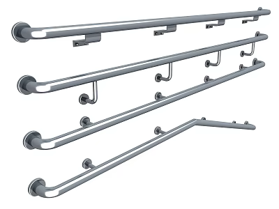 Stainless Steel Safety Grab Bars For Bathroom With Different Designs And Lengths 3d model