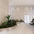 Quiet elevator hall office building elevator hall 3d model