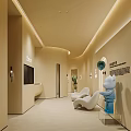 Elegant Modern Beauty Salon Interior With Treatment Bed Mirror And Lighting