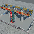 Jiangxi Construction Site With Bridge Columns Scaffolding And Safety Measures 3d model