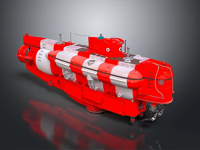 Red And White Wooden Boat With Classic Design And Detailed Hull Structure 3d model