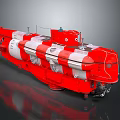 Red And White Wooden Boat With Classic Design And Detailed Hull Structure
