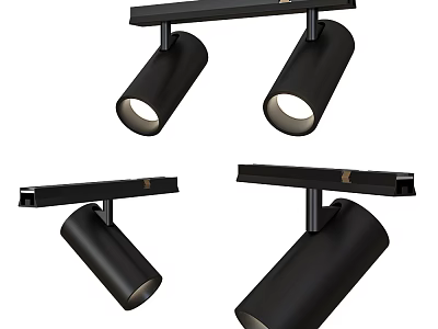 Modern Black Track Spotlights and Downlights Ceiling Lighting Fixtures Design 3d model