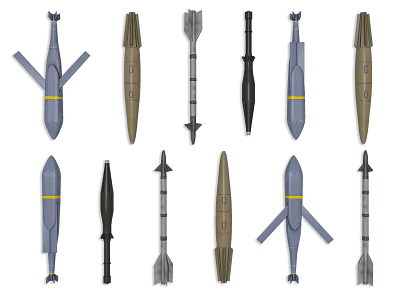 Modern Missile Toy Ornaments Cannonball Missile Bomb Military Equipment Oriental Missile 3d model