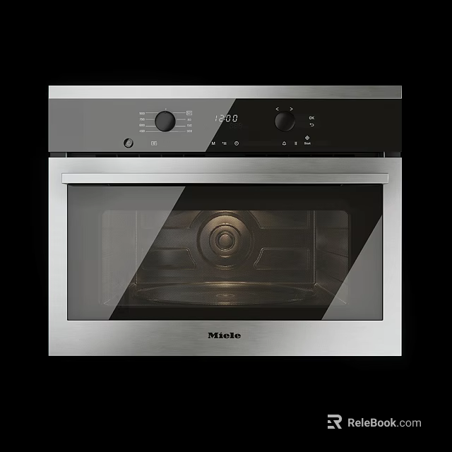 Sleek Miele Built In Oven With Stainless Steel Finish Glass Door And Digital Controls 3d model 