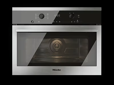 Sleek Miele Built In Oven With Stainless Steel Finish Glass Door And Digital Controls 3d model