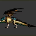 Game Movie Character Dragon With Orange Black Wings Blue Eyes And Detailed Scales