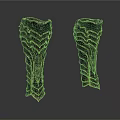 Pair of Medieval Black Leg Armor With Wavy Textured Patterns And Metallic Finish