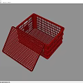 Practical Red Mesh Storage Basket With Open Lid For Home Organizing 3d model
