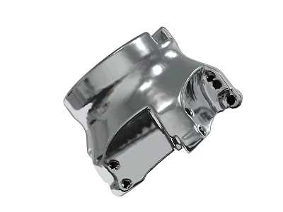 Chrome Plated Metal Mechanical Component With Shiny Surface And Connection Holes 3d model