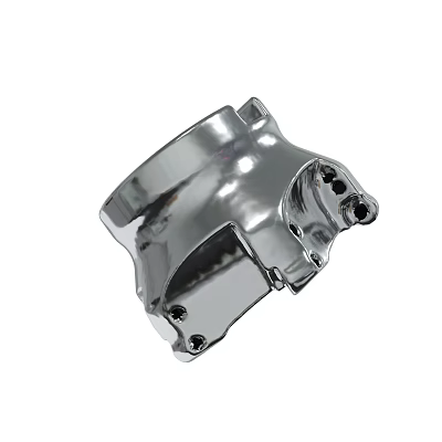 Chrome Plated Metal Mechanical Component With Shiny Surface And Connection Holes 3d model