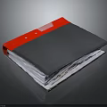 Red And Black Document Folder Organizer For Storing Papers And Files At Home 3d model