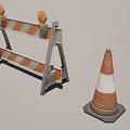 Orange White Striped Traffic Barricade And Safety Cone For Road Work
