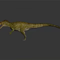 Realistic Yellow Dinosaur With Red Head Open Mouth Sharp Teeth Standing Pose 3d model