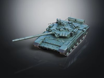 Military Main Battle Tank With Long Barrel Tracks Armored Turret And Heavy Armor Design 3d model