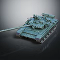 Military Main Battle Tank With Long Barrel Tracks Armored Turret And Heavy Armor Design