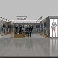 GIAFANVAD Clothing Store Showcasing Suits Mannequins Display Racks And Bright Lighting