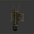 Vertical Industrial Mechanical Metal Structure With Antenna Ladder And Rusted Boxes