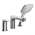 Modern Chrome Shower Head Fixtures With Handheld Sprayer And Faucet Set Design