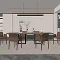 Modern Restaurant Interior With Dining Table Chairs Pendant Lights And Neutral Decor Elements